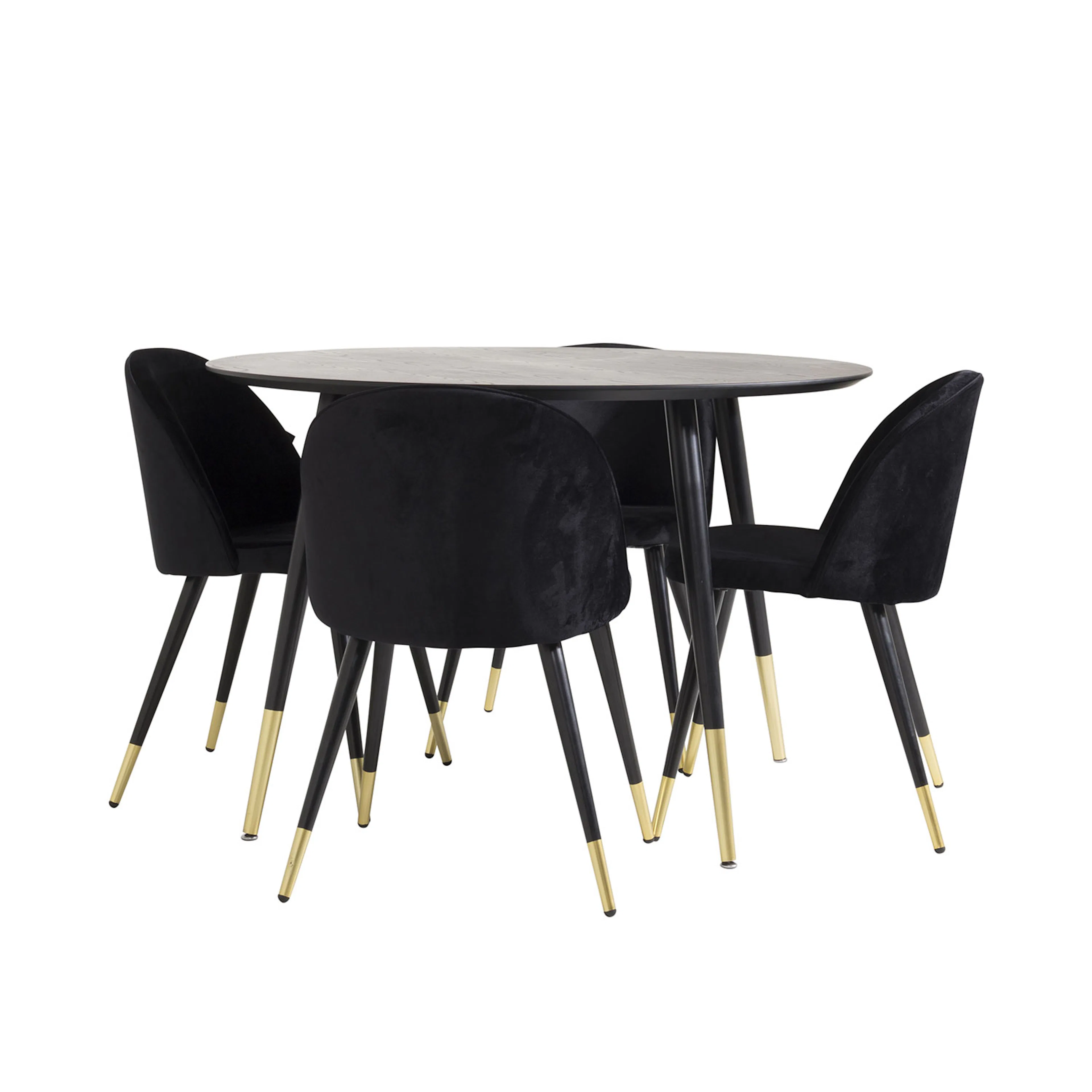 Matgrupp Venture Home Dipp med 4 Velvet stolar Runt