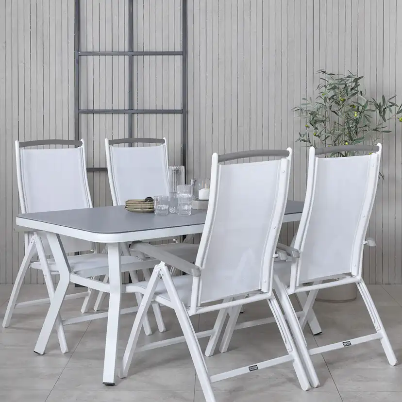 Matgrupp Venture Home Vyn med 4 Arz Matstolar Vit