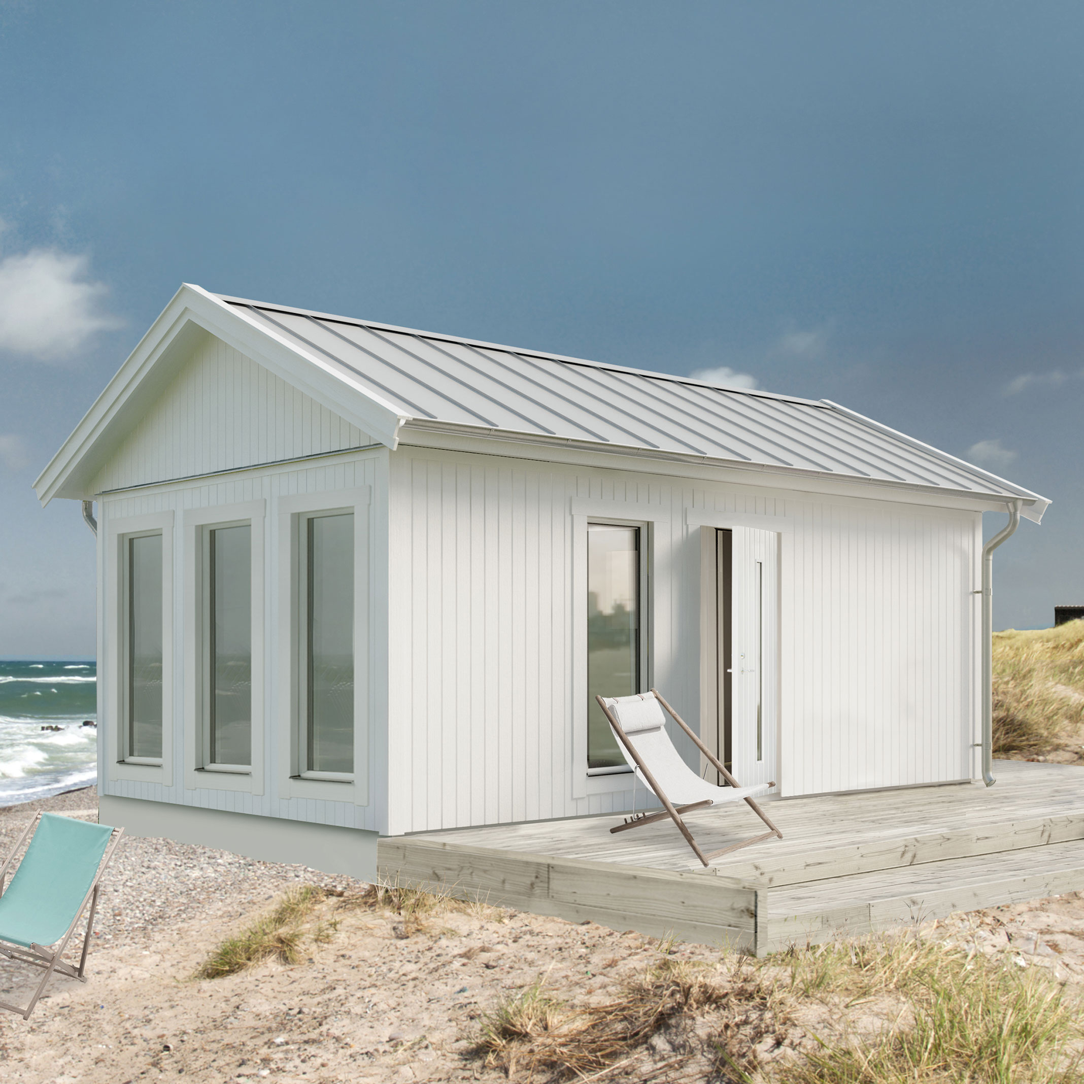 Attefallshus Vibostugan Njuta 25-3 24,3 m² Trähus med Sadeltak