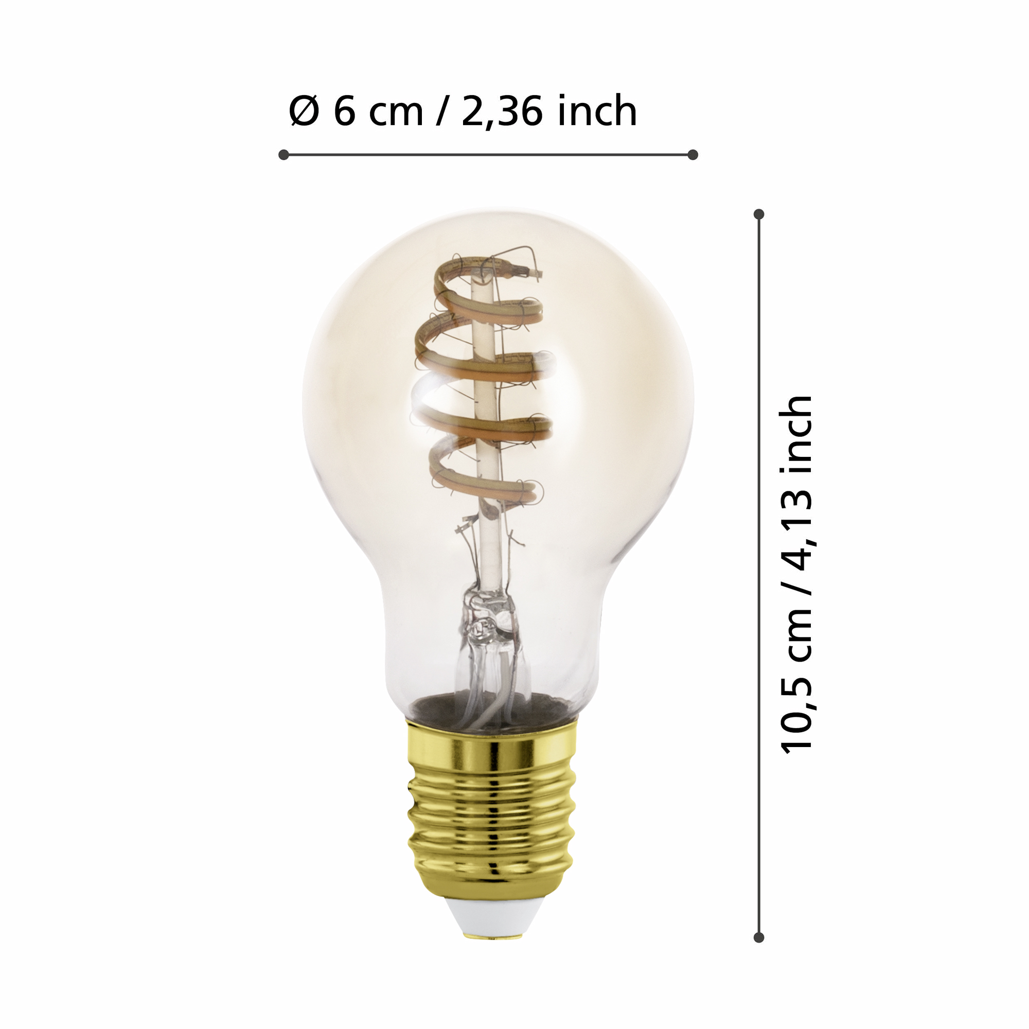 Ljuskälla Eglo 2xLM-ZIG-CCT E27 A60 4,9W Amber + Brytare