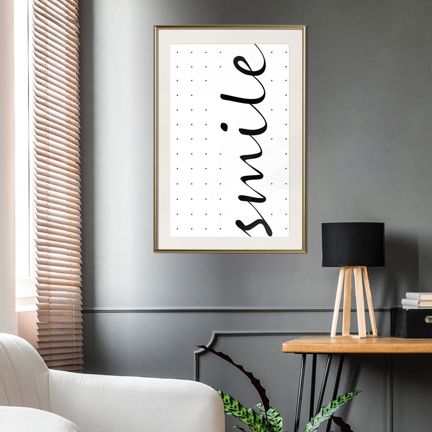 Poster Artgeist Affisch Black and White Smile
