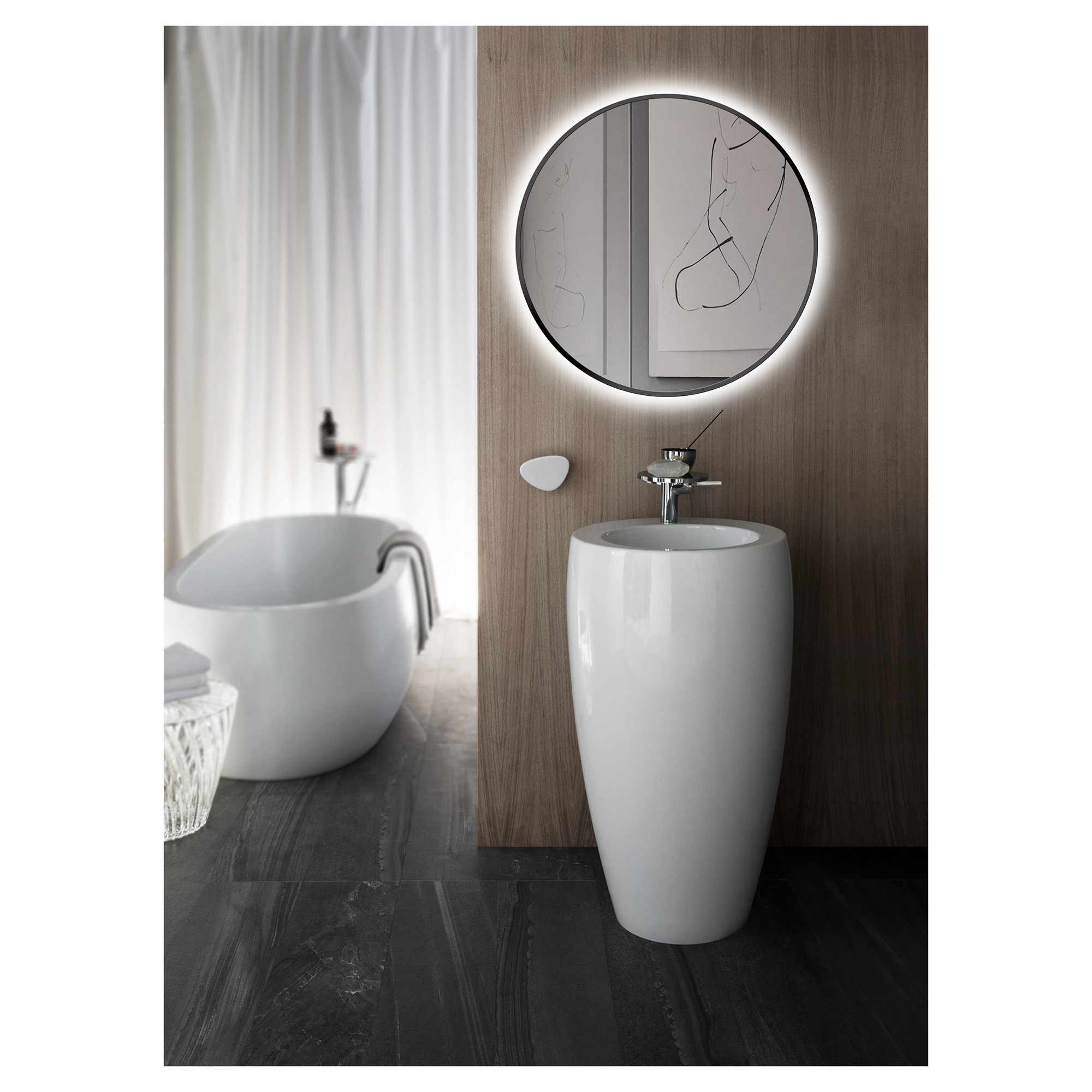 Spegel Bathlife Spira med LED Belysning