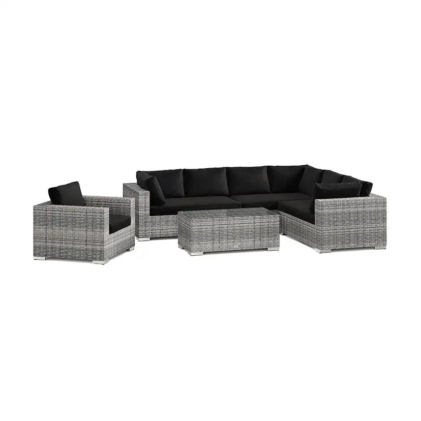 Loungegrupp Comfort Garden Bahamas utomhus L-soffa vänster 7-sits med fåtölj och bord