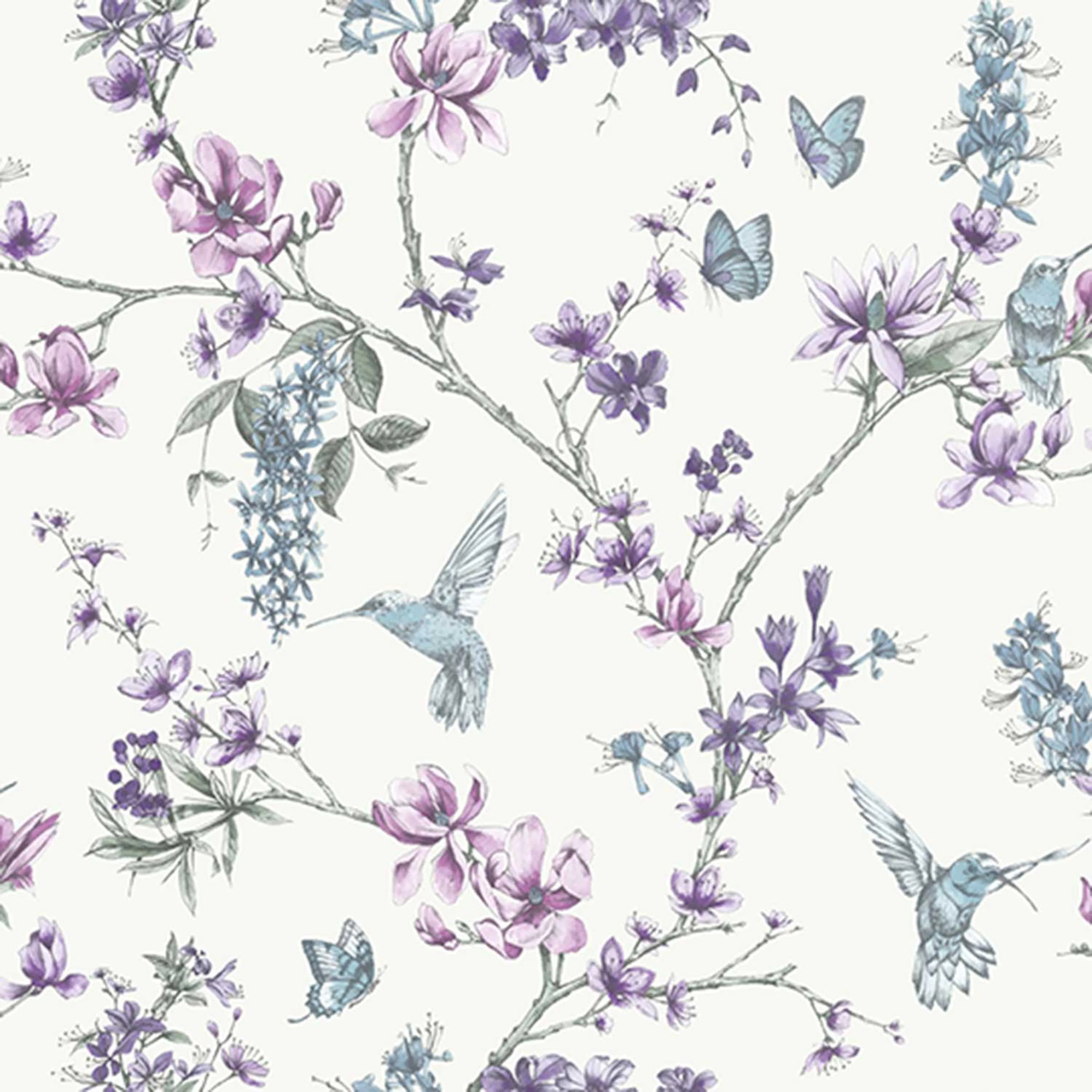 Tapet Superfresco Easy Fåglar Och Blommor 104891