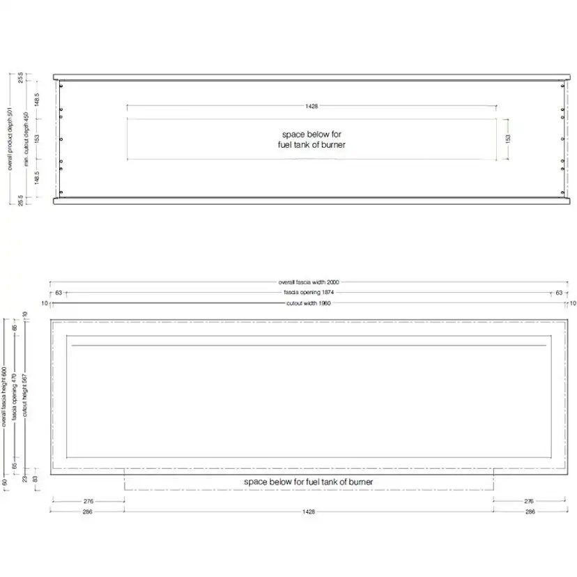 Etanolkamin Icon Fires Slimline Firebox FBDS