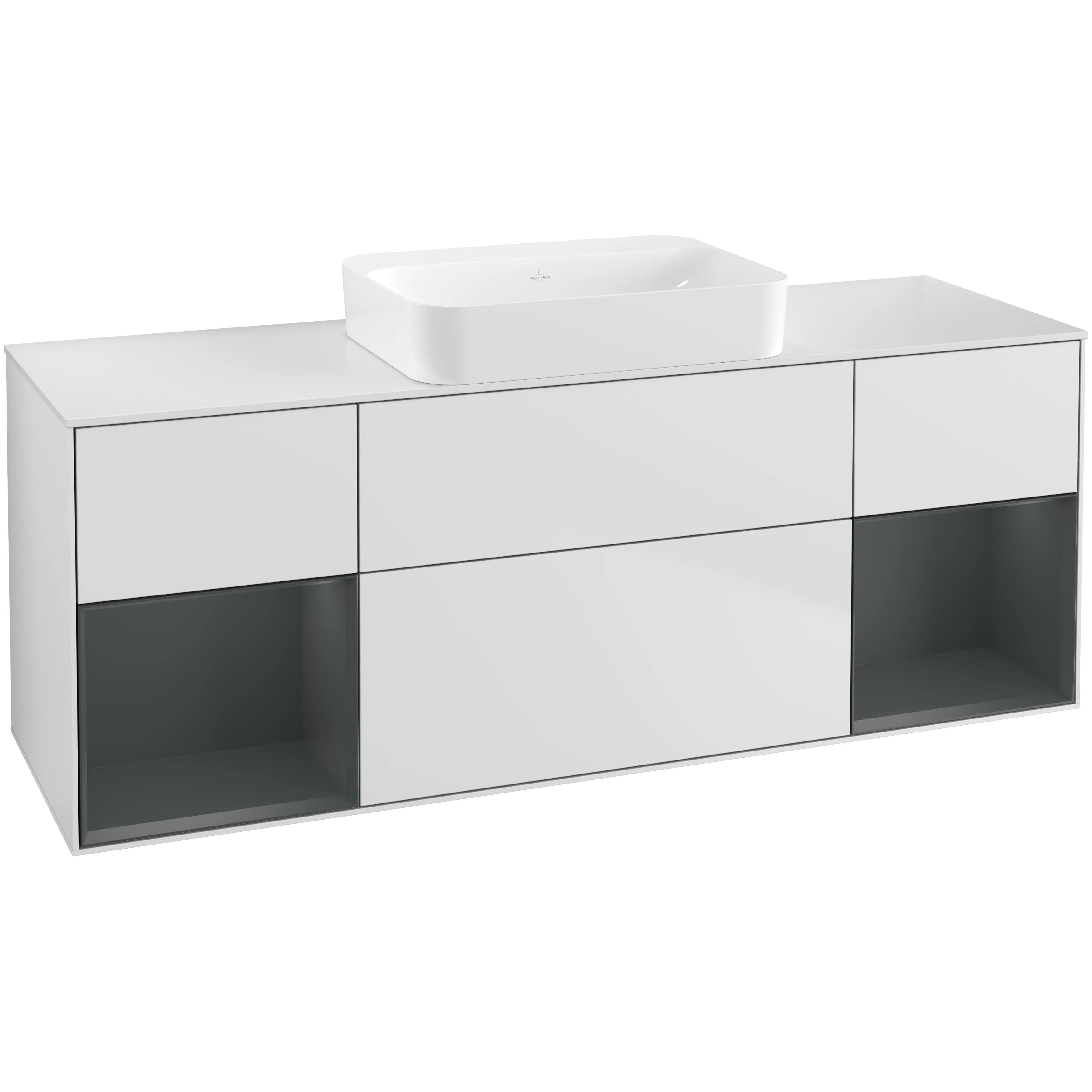 Tvättställsskåp Villeroy & Boch Finion med Två Hyllor och Bänkskiva för Fristående Tvättställ