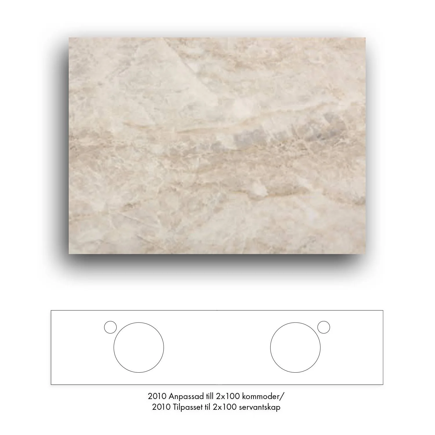 Bänkskiva Macro Design Crown+ Dekton 2010 till Tvättställsskåp Crown