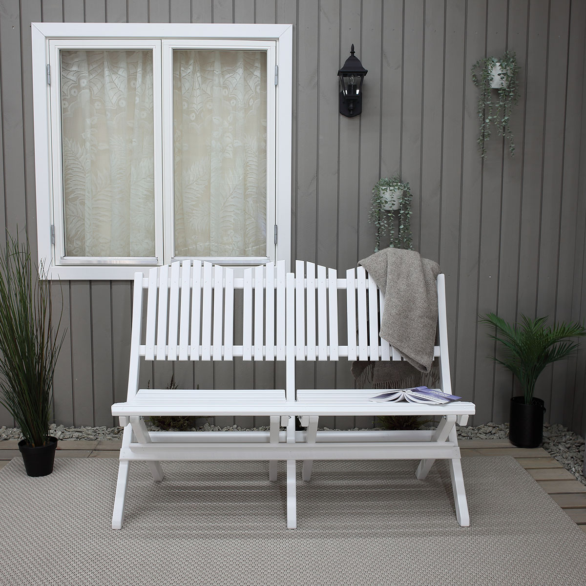 VISBY folding sofa Vit