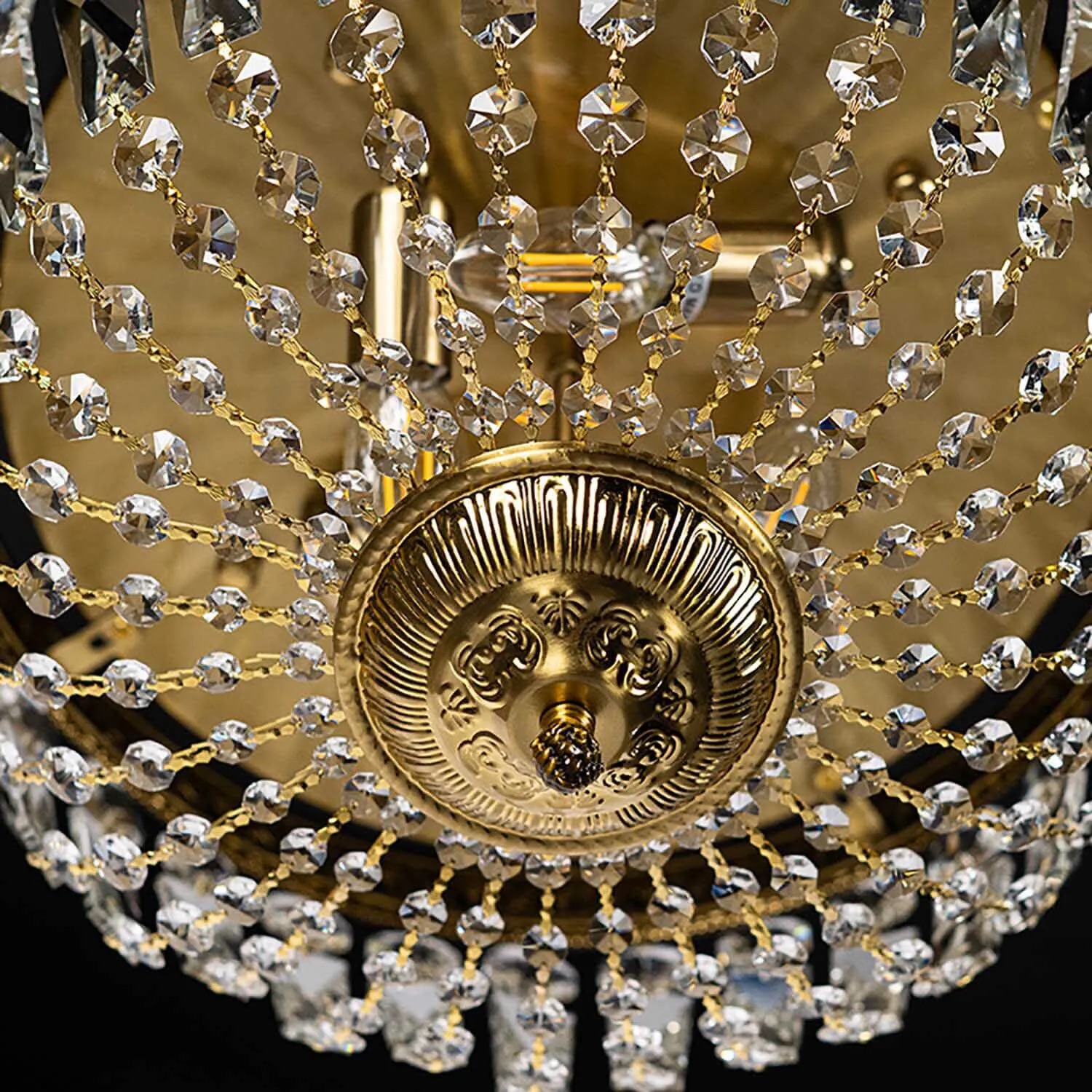 Kristallplafond Vesani Uppsala Mässing Ø40cm