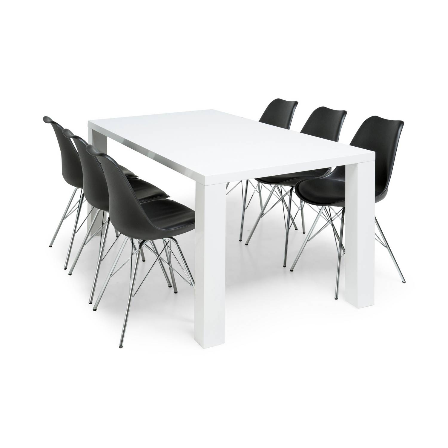 Matgrupp Concept 55 Cibus Matbord 180 cm med 6 Shell Matstol