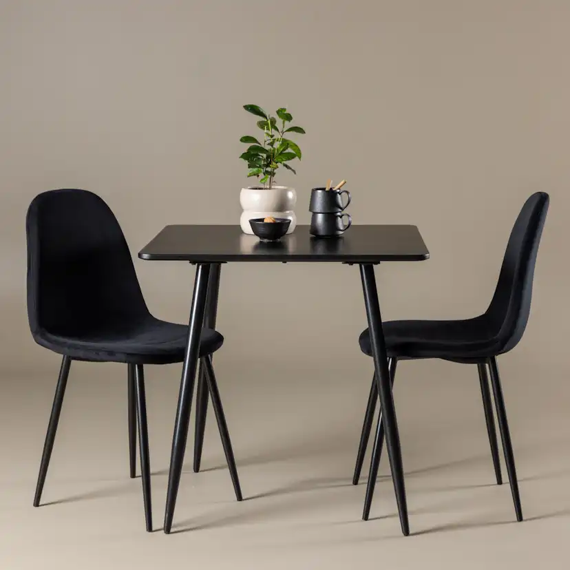 Polar Dining Table 75x75 cm - Black / Black Svart