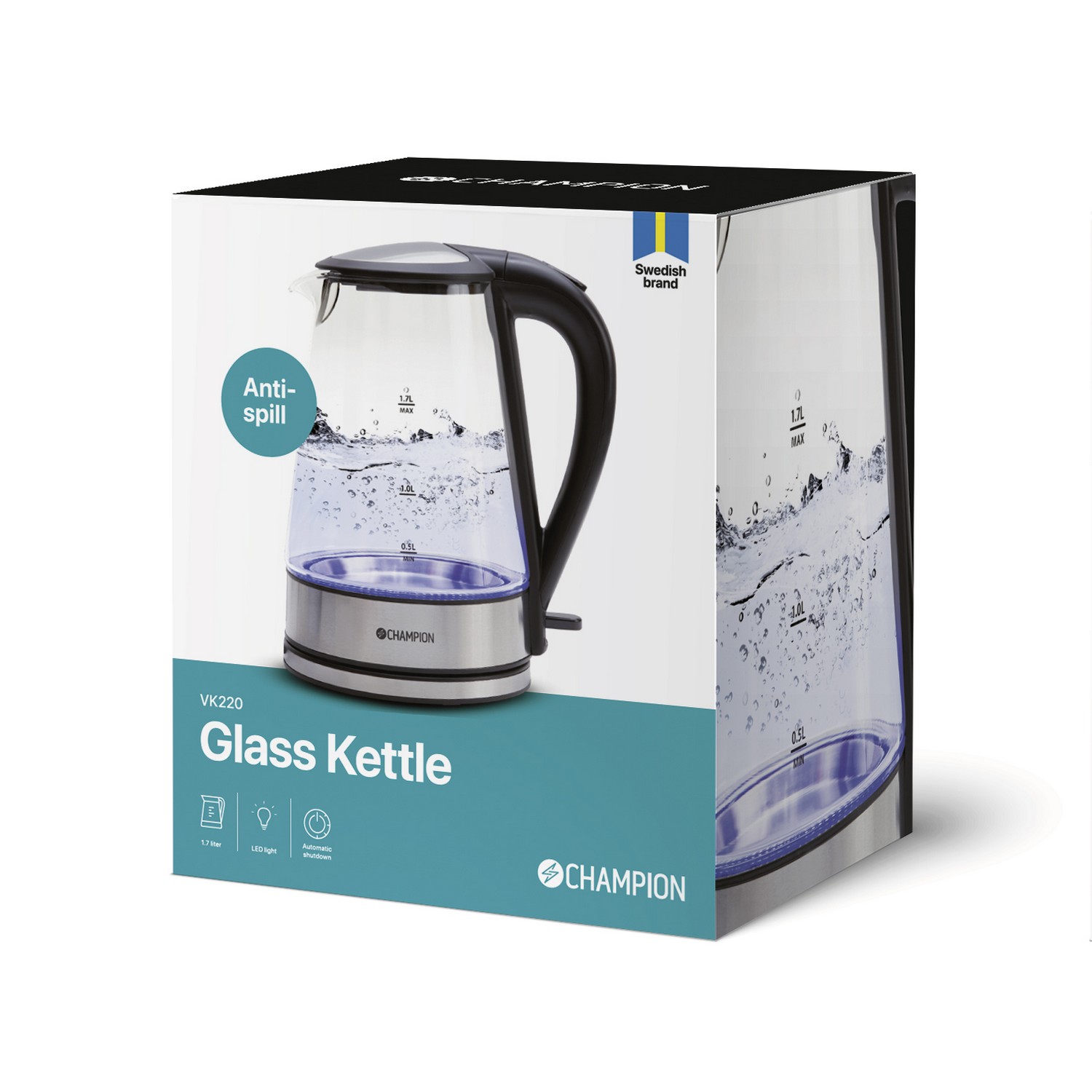 Vattenkokare Champion 1,7L VK220 Glas