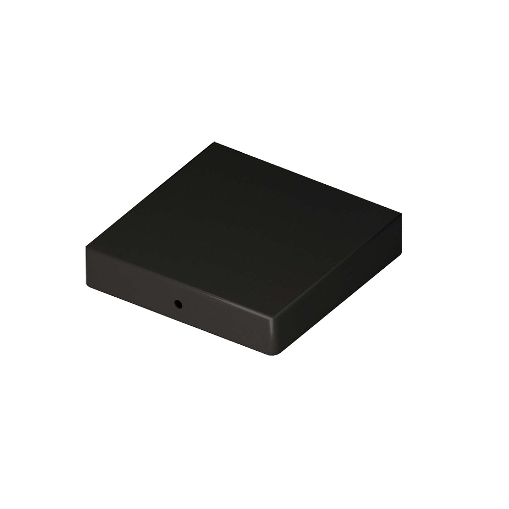 Platt stolplock svart 71x71 Svart, 71x71 mm