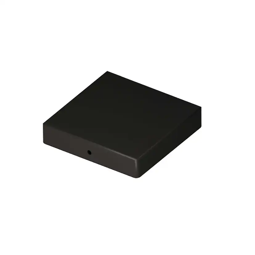Platt stolplock svart 71x71 Svart, 71x71 mm