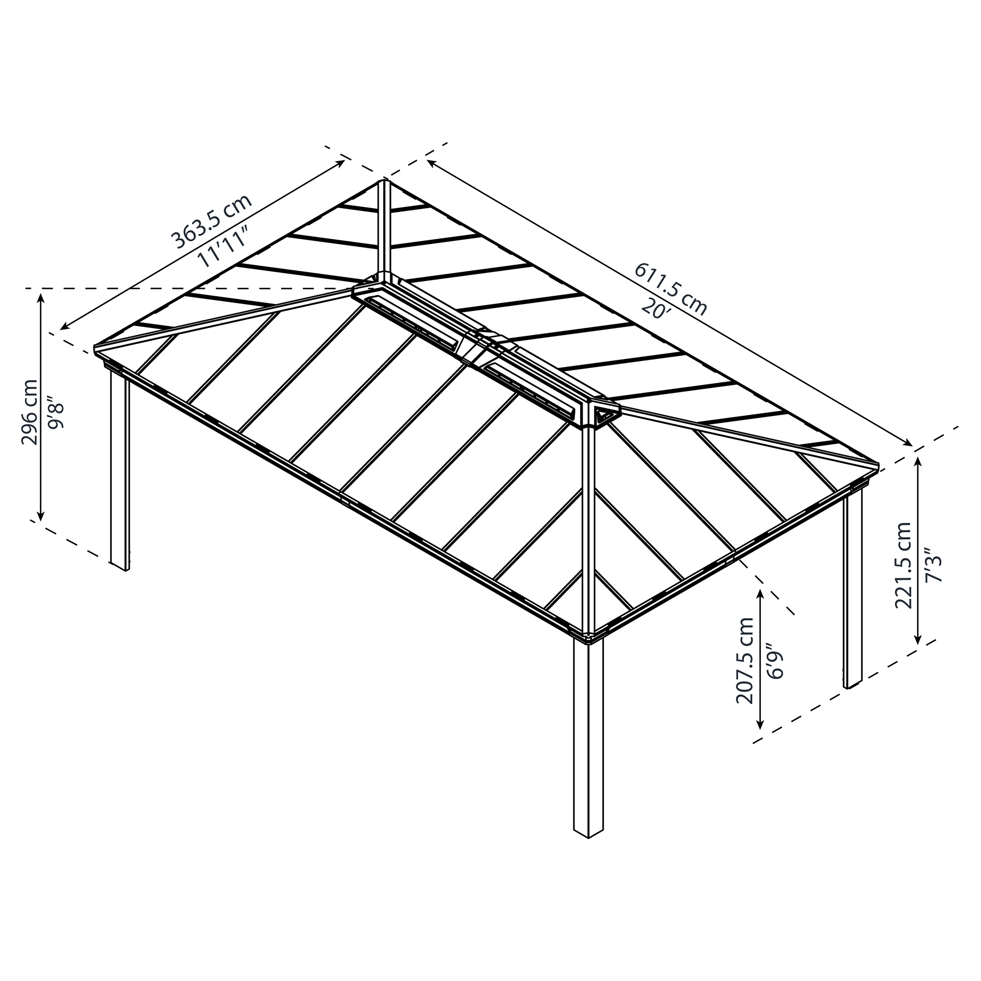 Canopia Dallas Hardtop Aluminium Paviljong För Hela Säsongen