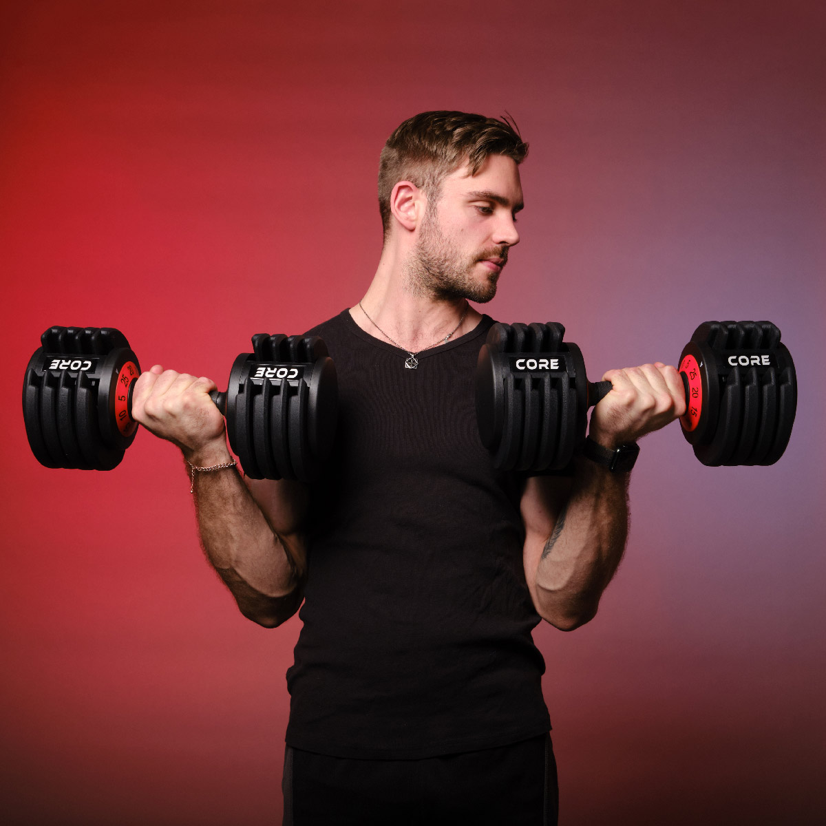 2 x hantlar Core 50 kg justerbar