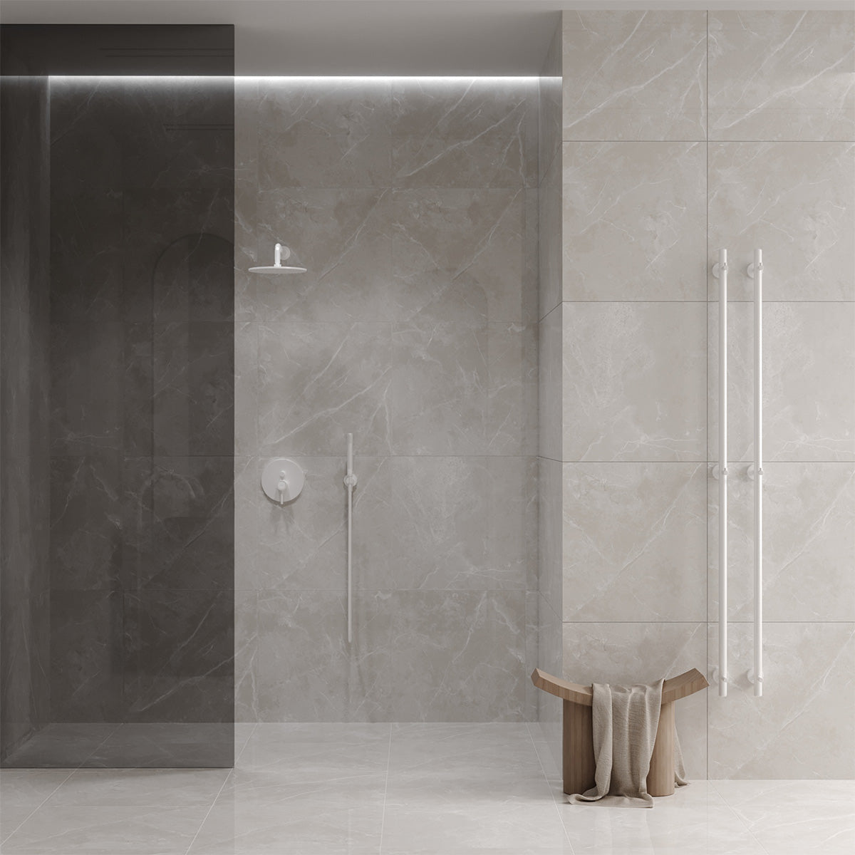 Klinker Tenfors Pulpis Light Grey Marmor Blank 60x60