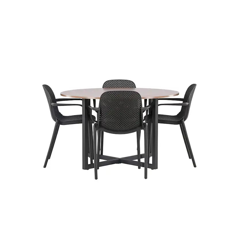Matgrupp Venture Home Durango Ø 120 cm med 4 Baltimore Stolar