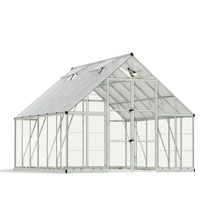 Växthus Canopia by Palram Balance, Aluminiumram med UV-Skyddad Polykarbonat & Ventilationsfönster, 10,8 m²