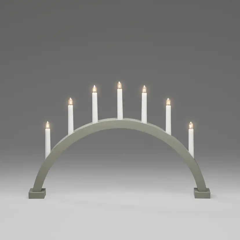 Adventsljusstake Gnosjö Konstsmide Båge 7 Ljusgrå/Grön