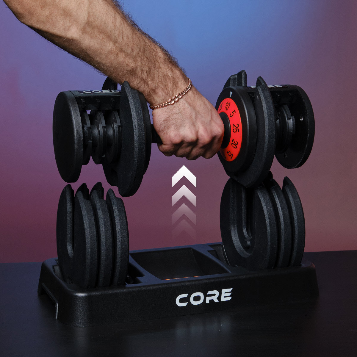 2 x hantlar Core 50 kg justerbar