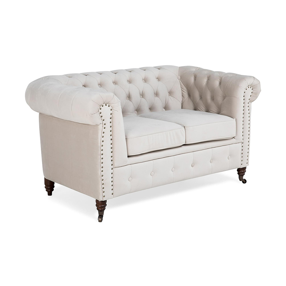 Chesterfield Deluxe 2-sits Soffa Beige