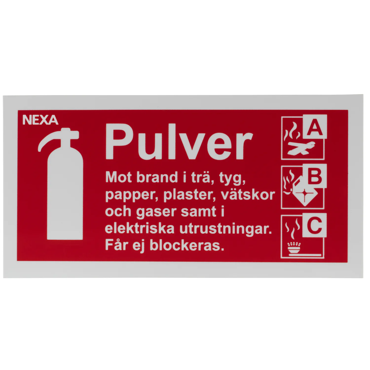 Skylt Nexa För Pulversläckare BSP-1020