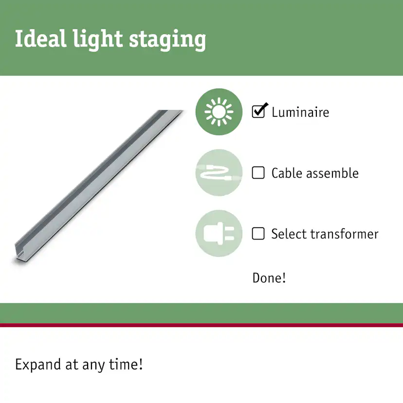 Fäste Paulmann Plug & Shine Tillbehör Remsa Aluminiumprofil 0,99m