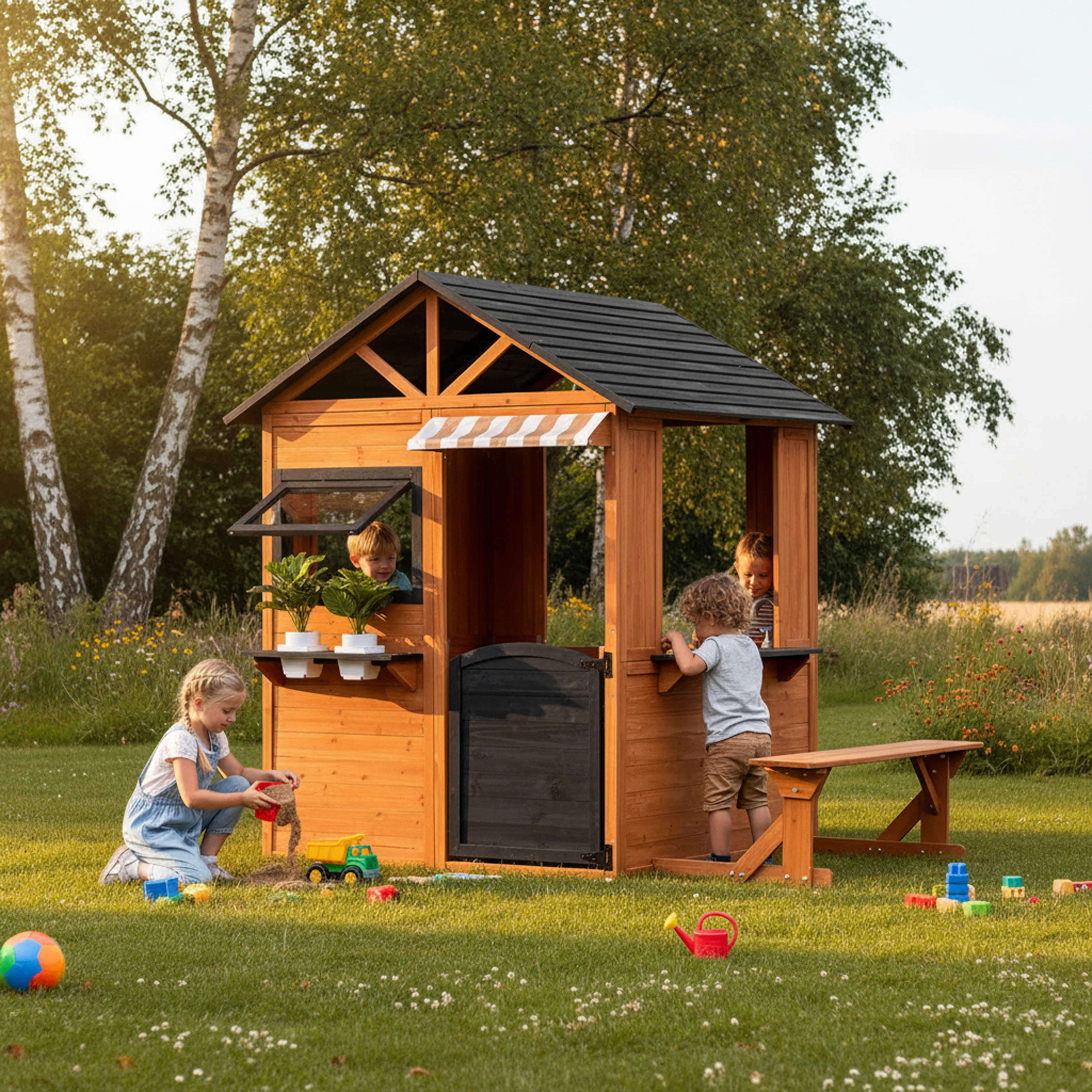 Lekstuga Nordic Play Med Bänk