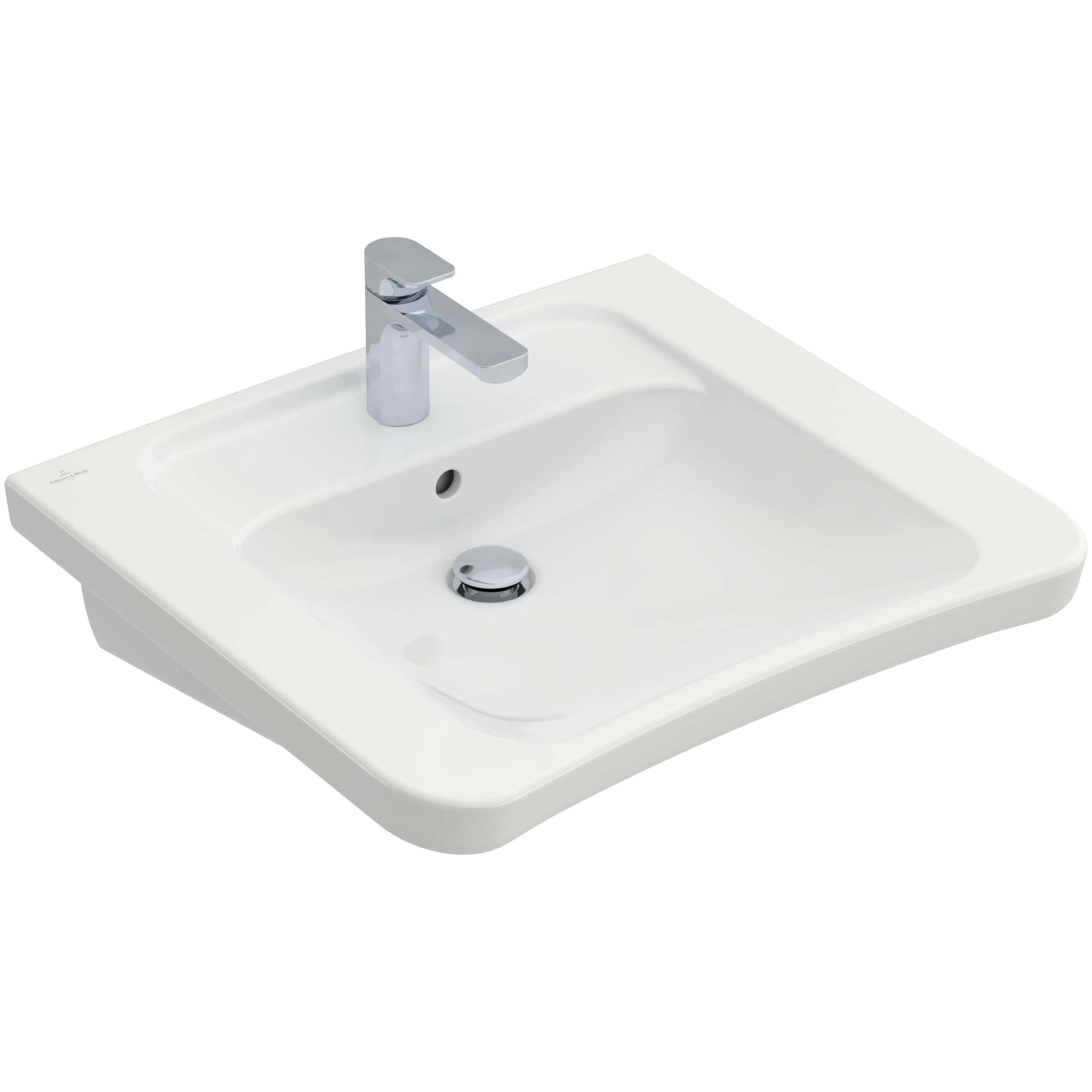 Tvättställ villeroy & Boch Architectura Vita 517867R1 Vit Alpin CeramicPlus, Med Bräddavlopp, 650 mm, Med Blandarhål