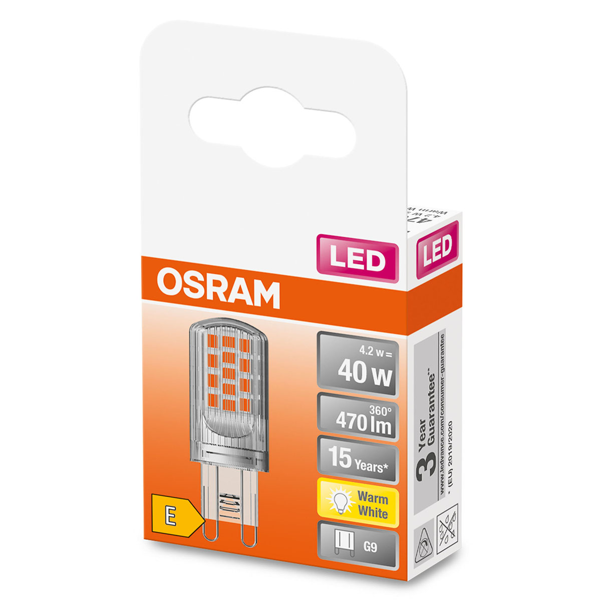 LED-Lampa Osram Pin (40) G9 Klar 827