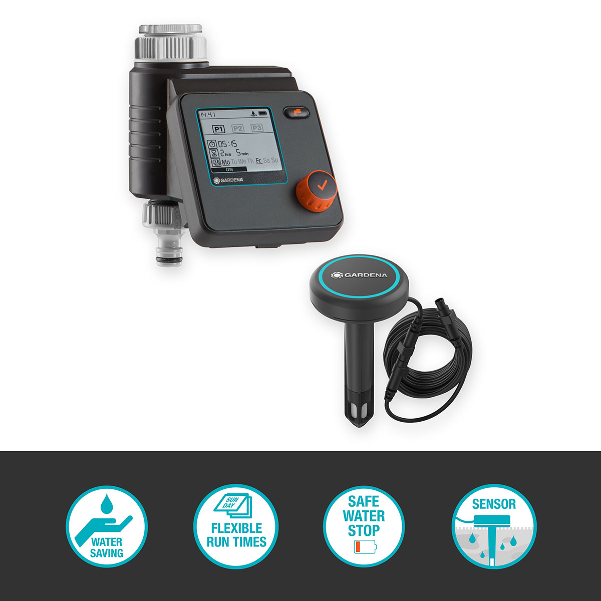 Bevattningsdator Gardena Select Set med Sensor