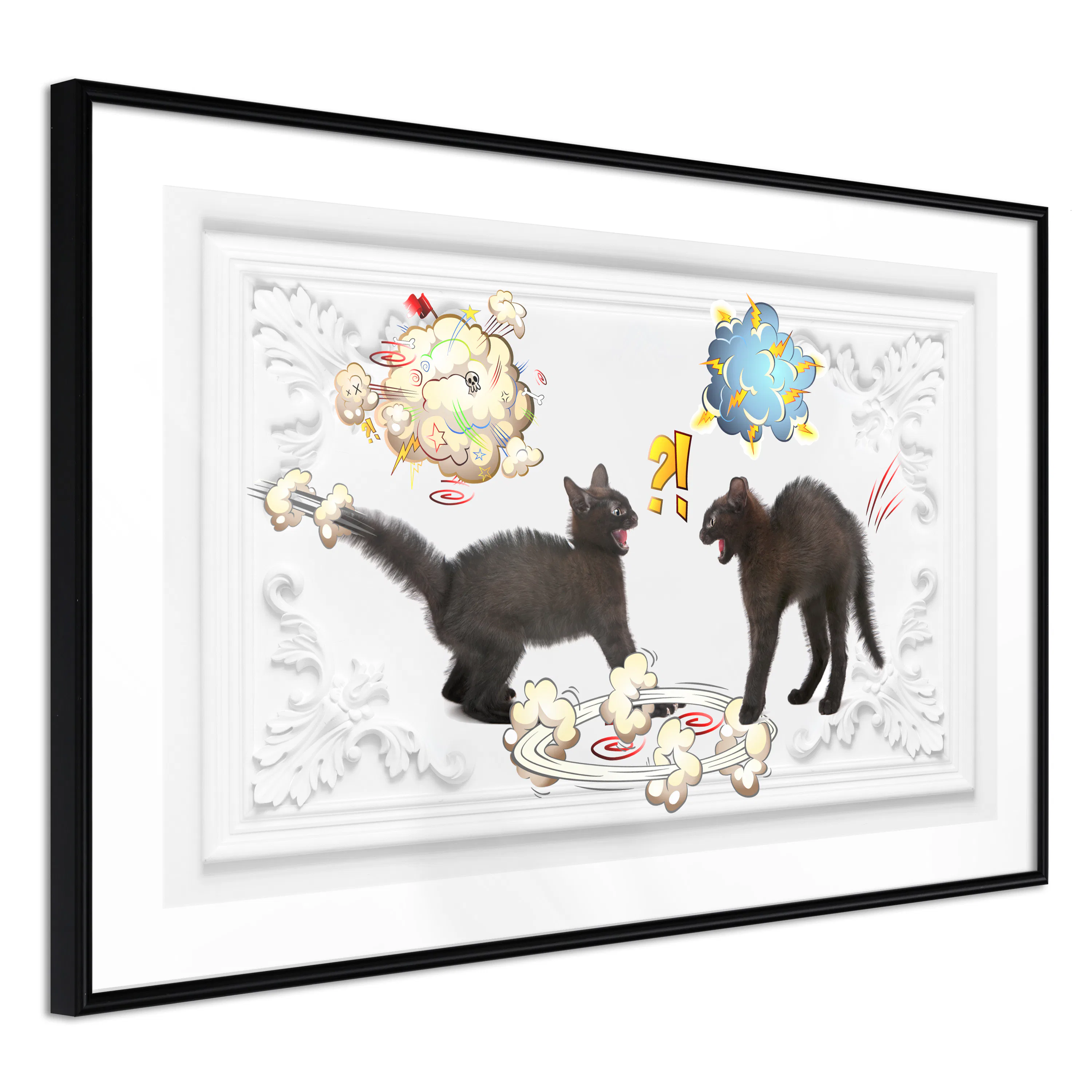 Poster Artgeist Affisch Cat Quarrel