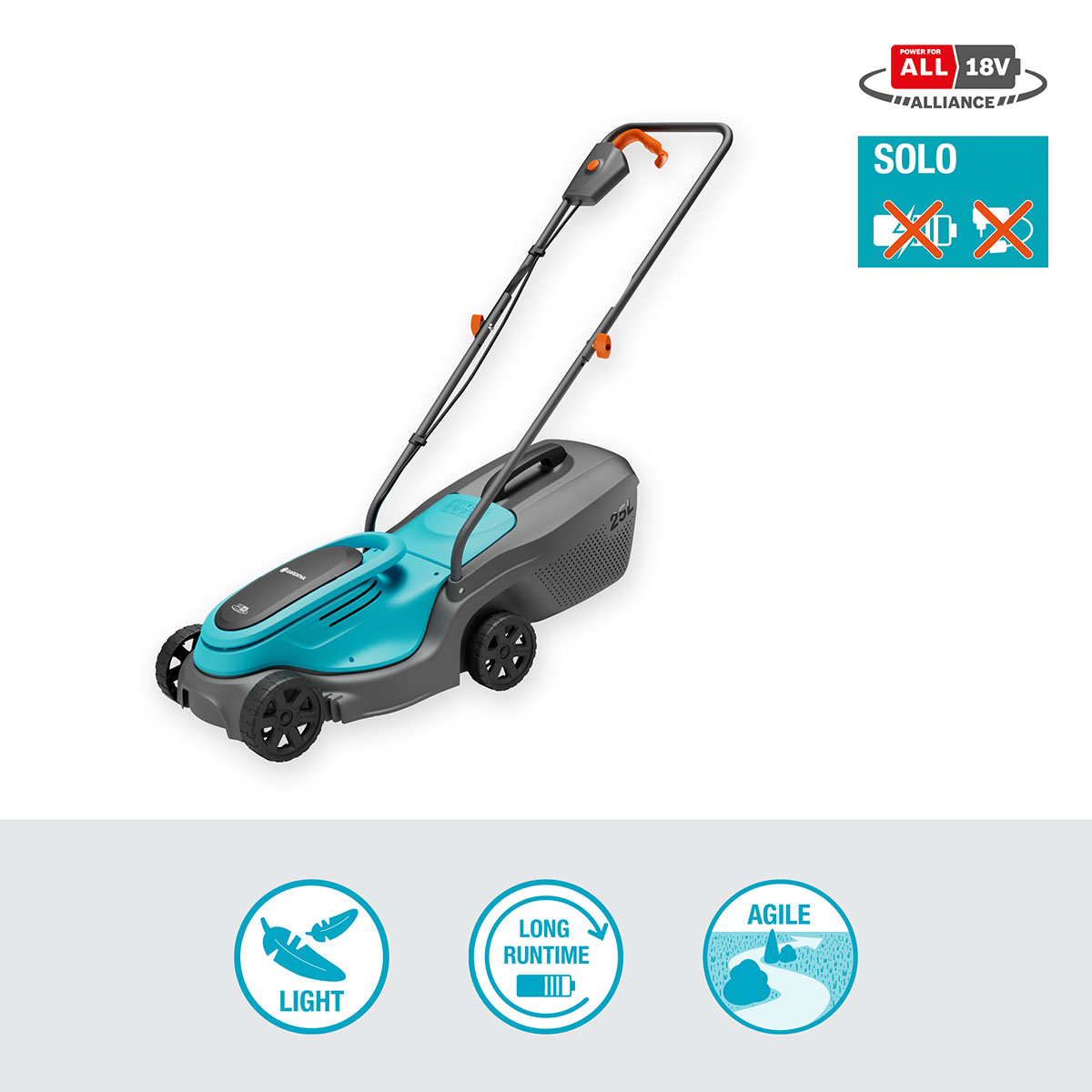 Batterigräsklippare Gardena PowerMax 30/18V utan Batteri och Laddare