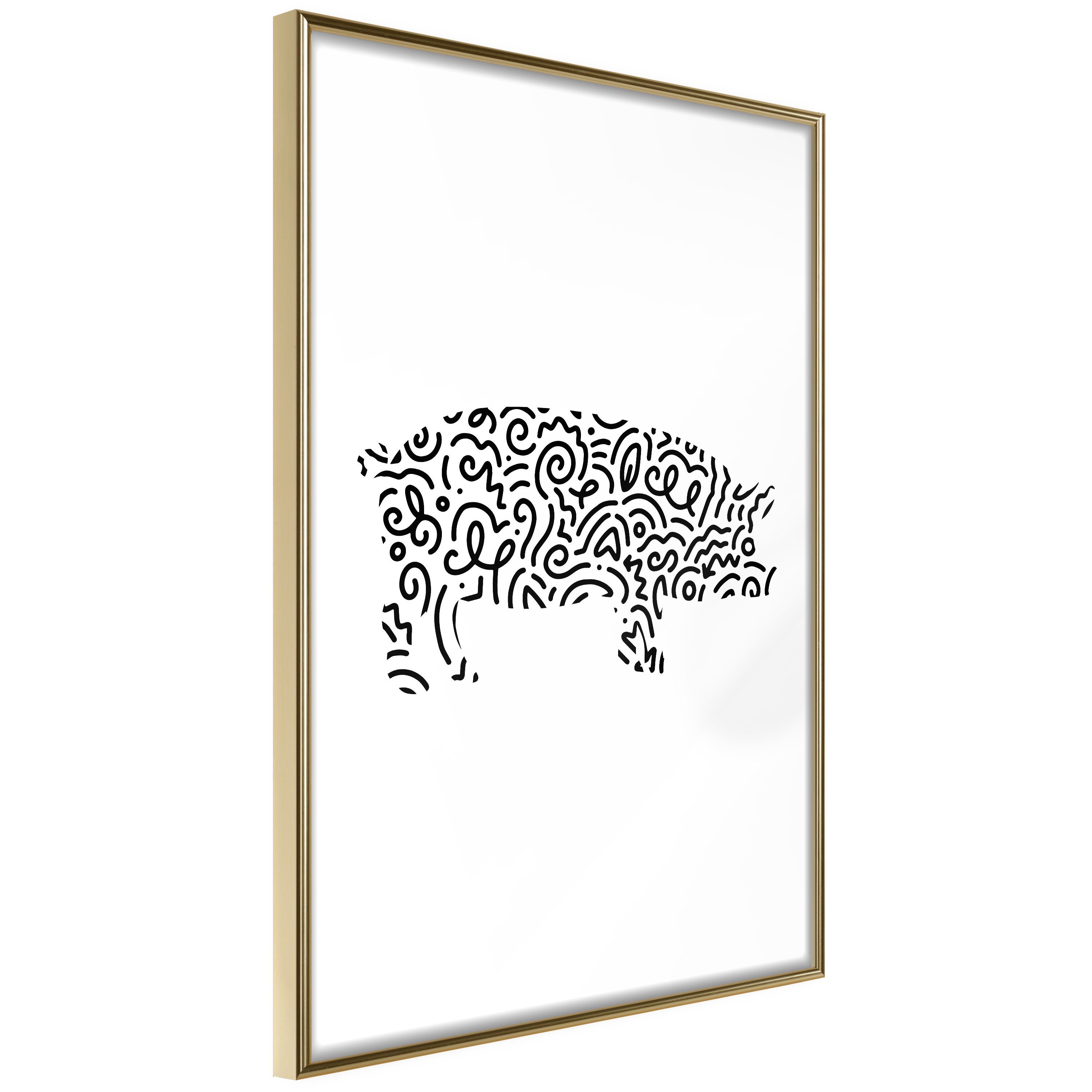 Poster Artgeist Affisch Black and White Piggy