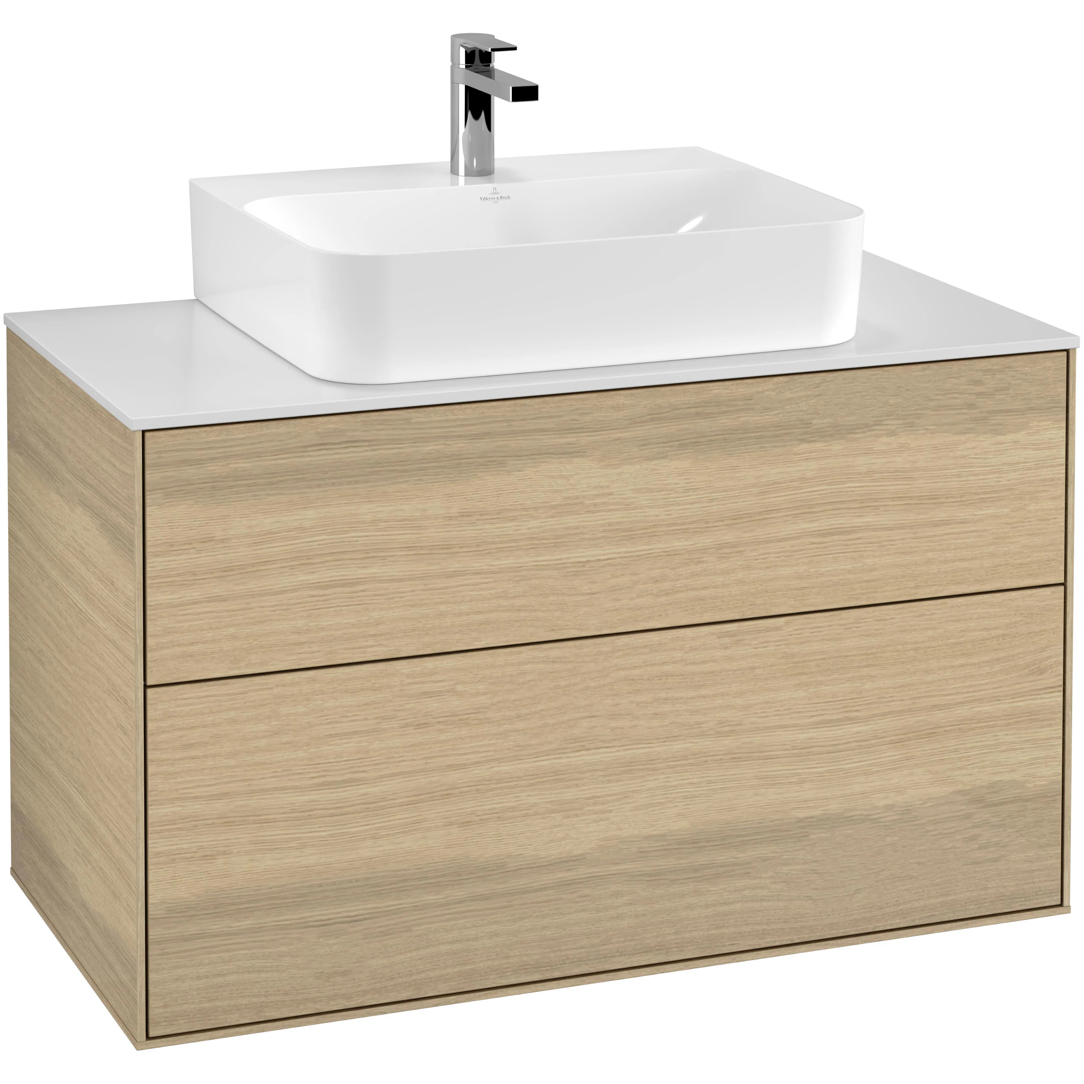 Tvättställsskåp Villeroy & Boch Finion med 2 Lådor och Bänkskiva för Centrerat Tvättställ