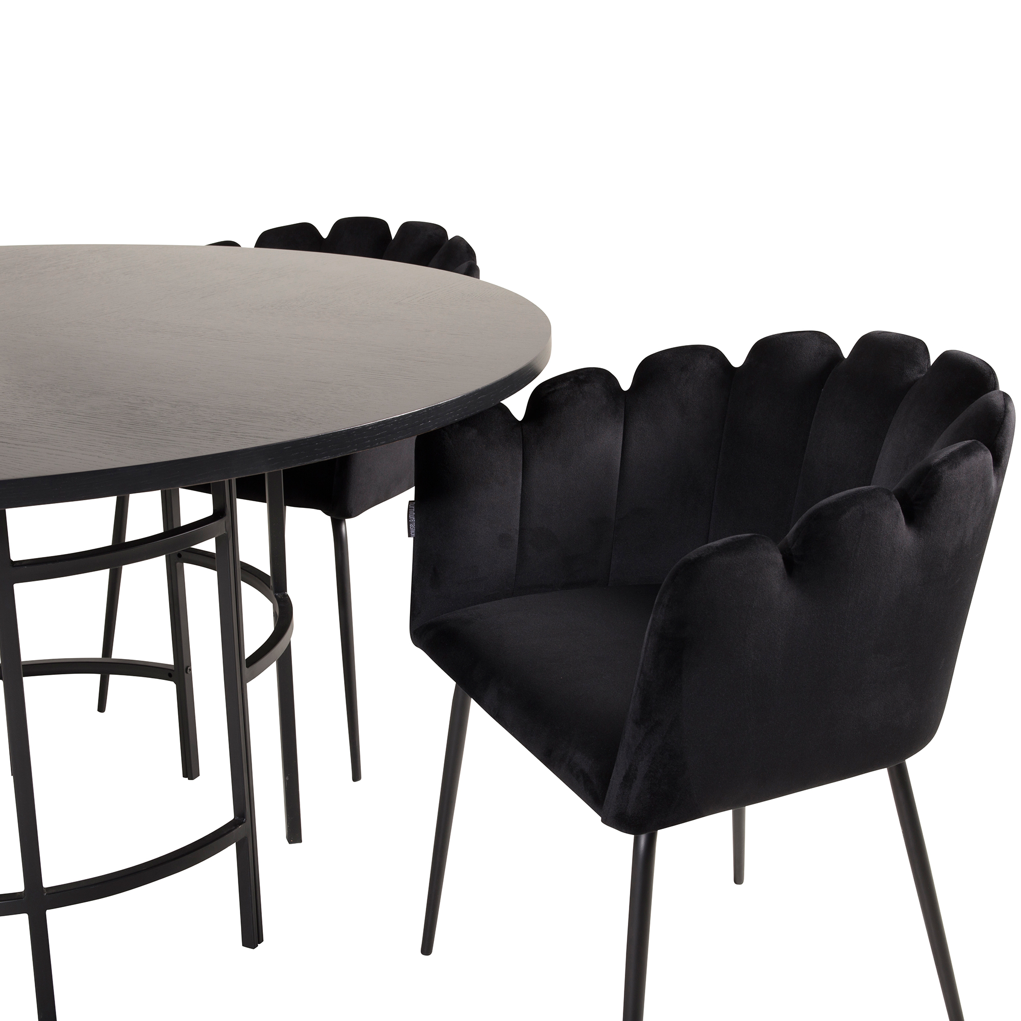 Matgrupp furniture/fashion Copenhagen med 4 Svarta Limhamn Stolar