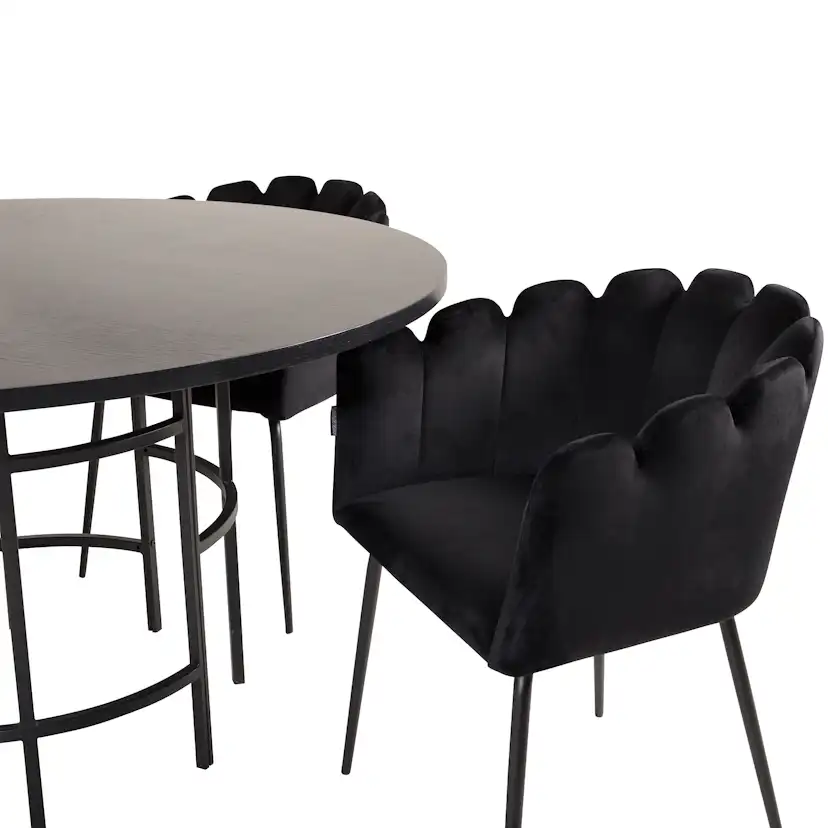 Matgrupp furniture/fashion Copenhagen med 4 Svarta Limhamn Stolar