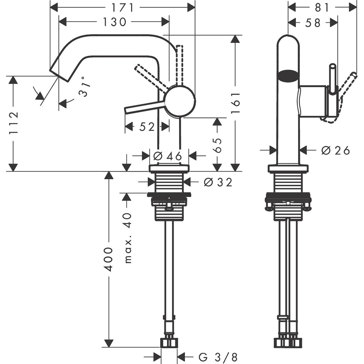 HG Tecturis S BM 110 Fine  CoolS.push MB Mattsvart