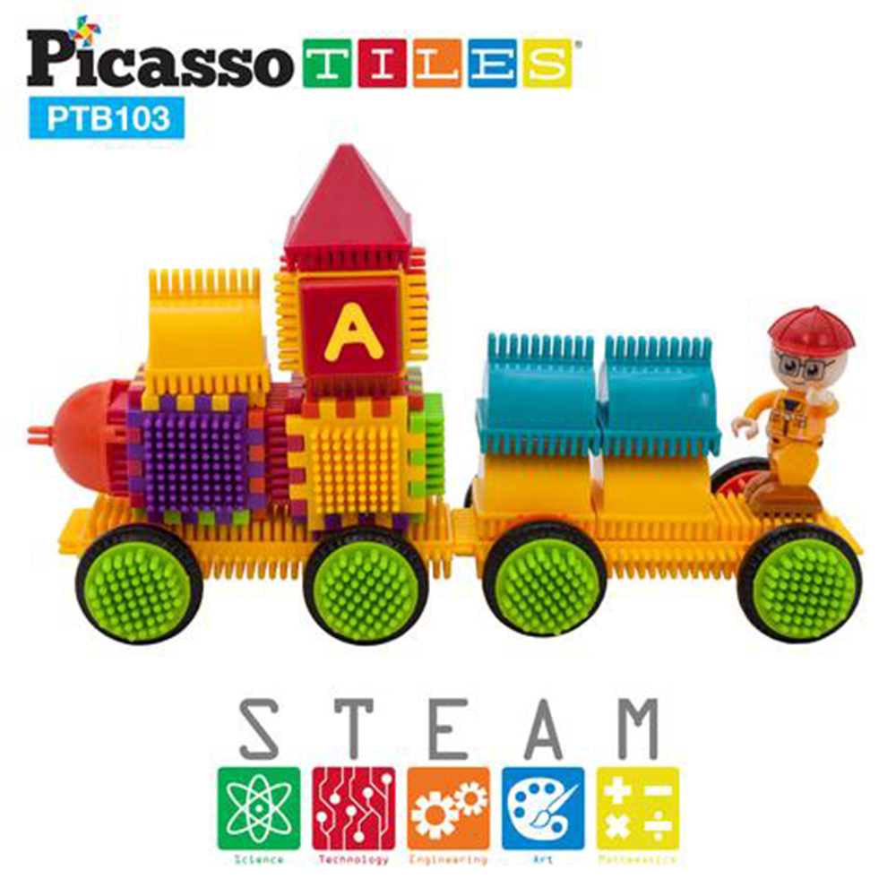 Byggbitar Picasso Tiles Bristle Blocks 103 Bitar Tåg