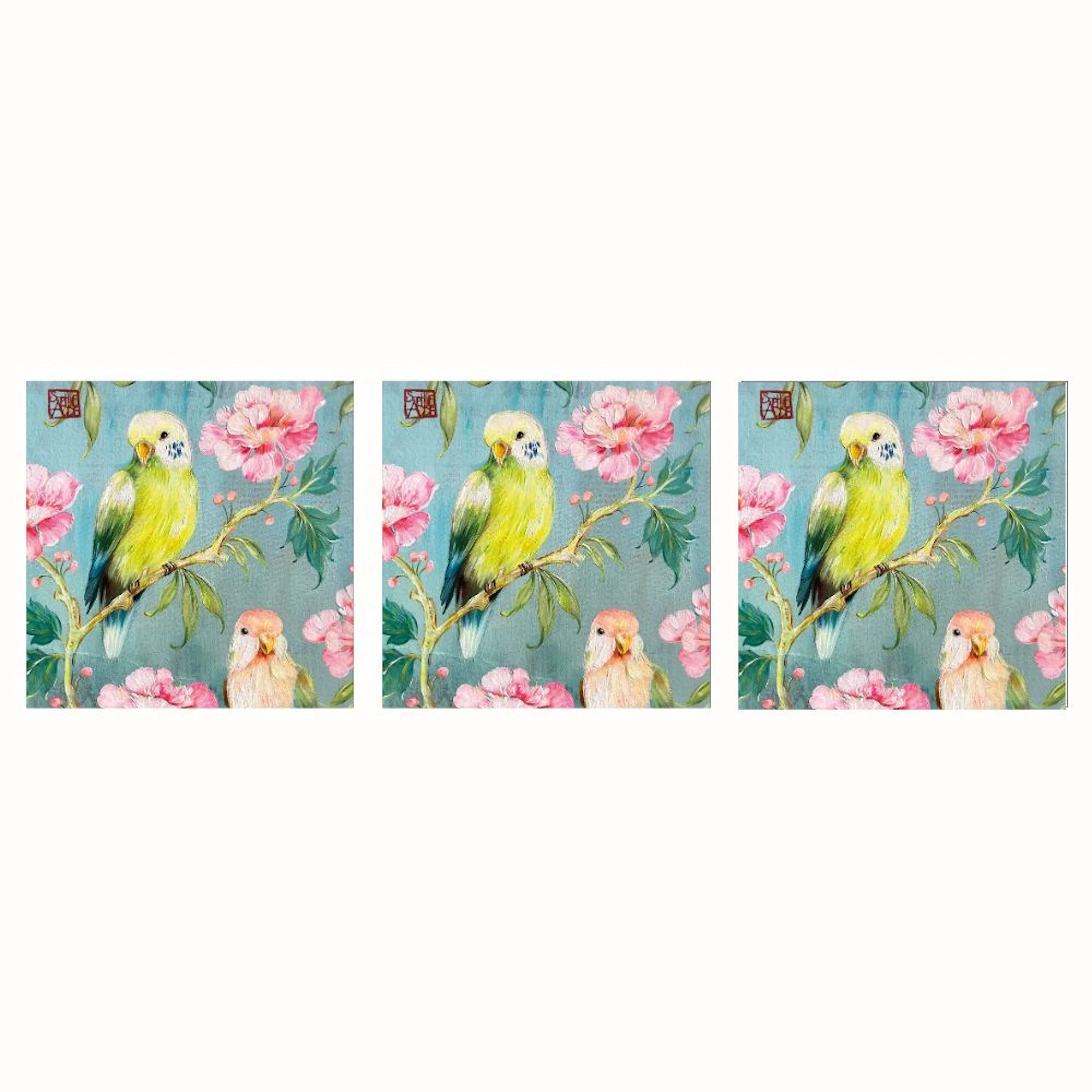 Servett Paperproducts Design Perruches 33x33 cm 3 st 20-pack