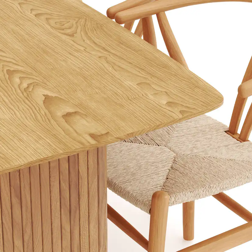 Matgrupp Bark Nixrai Rektangulärt Matbord 140 cm med 4Datoori Matstol