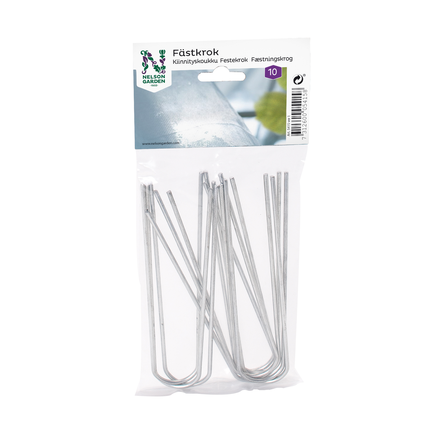 Fästkrok Nelson Garden för Väv 10-pack Galvaniserade