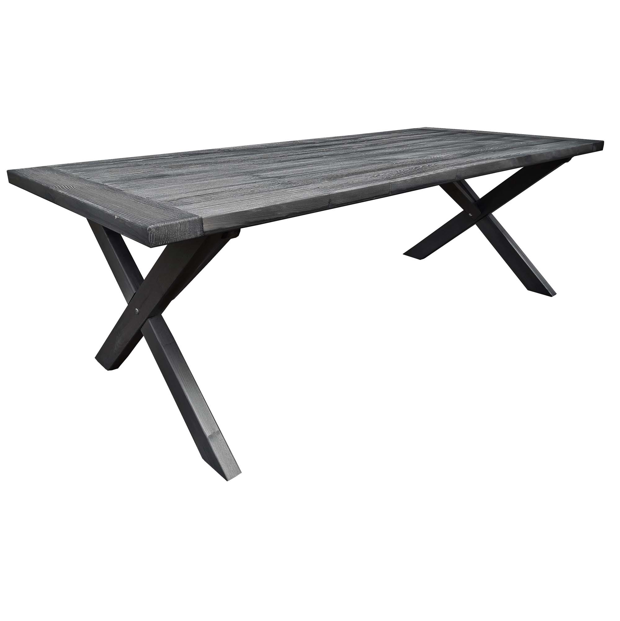 Matgrupp Utomhus Baltic Garden 220 cm bord och 6 Merida grå stolar