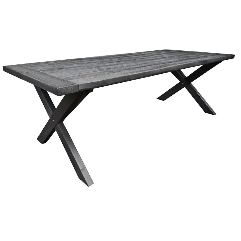 Matgrupp Utomhus Baltic Garden 220 cm bord och 6 Merida grå stolar