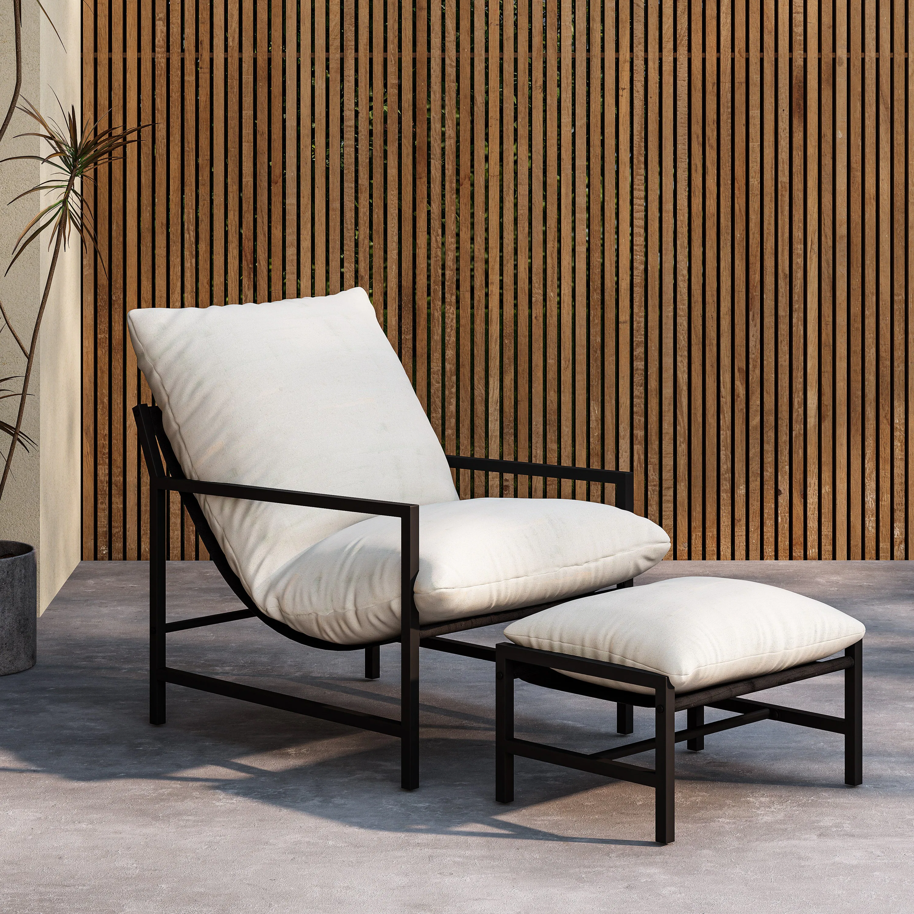 Corso Lounge Chair - Black / Beige Svart
