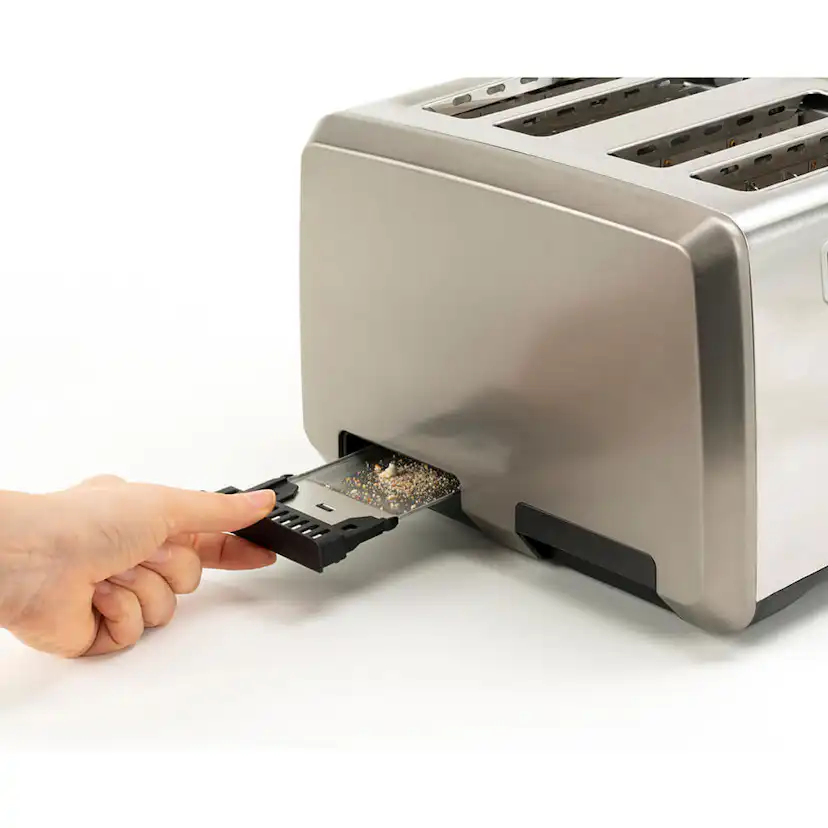 Brödrost Black+Decker 4-Skivor Borstat Stål 1960W LCD-skärm & 3 Funktioner