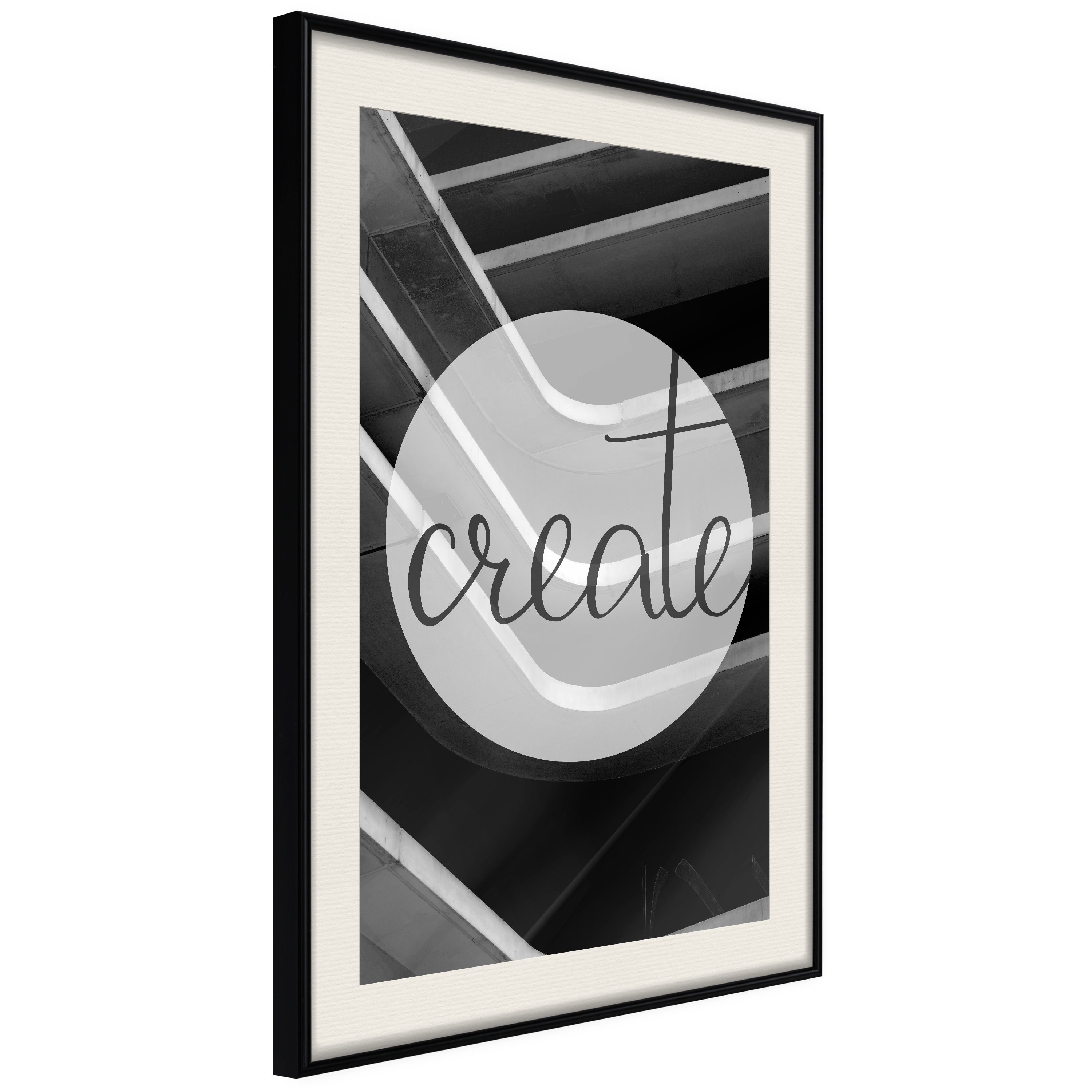 Affisch - Create [Poster] 40x60 Svart ram med passepartout, 40x60 cm