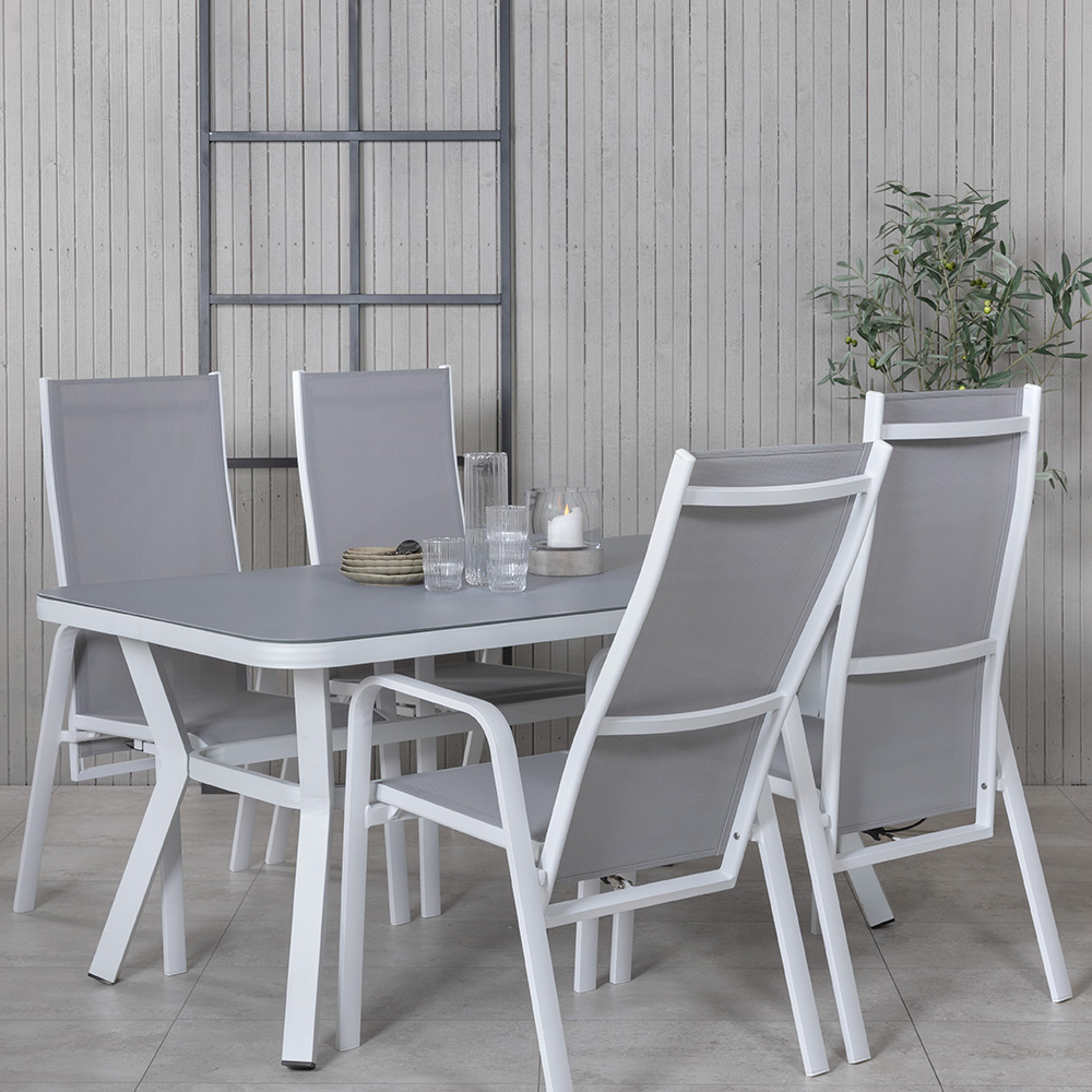 Matgrupp Venture Home Vyn Vit med 4 Curz Matstolar
