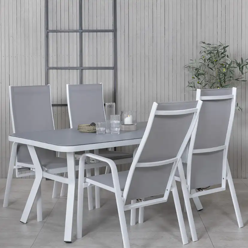 Matgrupp Venture Home Vyn Vit med 4 Curz Matstolar